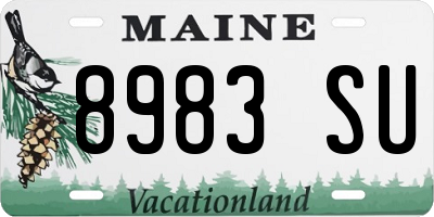 ME license plate 8983SU