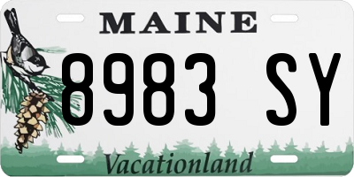 ME license plate 8983SY
