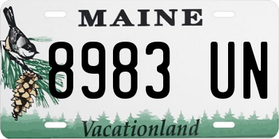ME license plate 8983UN