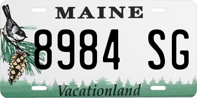 ME license plate 8984SG