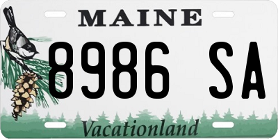 ME license plate 8986SA