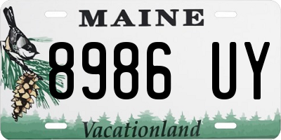 ME license plate 8986UY