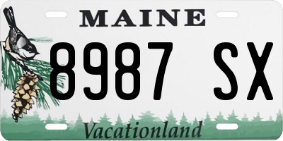 ME license plate 8987SX