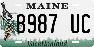 ME license plate 8987UC