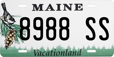 ME license plate 8988SS