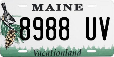 ME license plate 8988UV