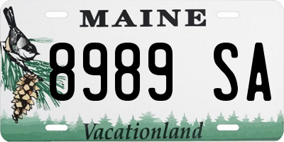 ME license plate 8989SA