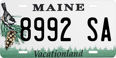 ME license plate 8992SA