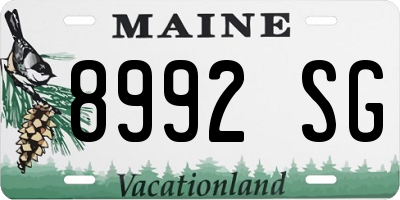 ME license plate 8992SG