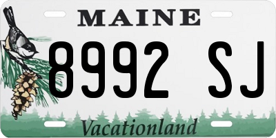ME license plate 8992SJ