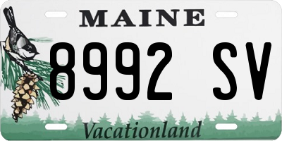 ME license plate 8992SV