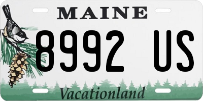 ME license plate 8992US