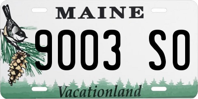 ME license plate 9003SO