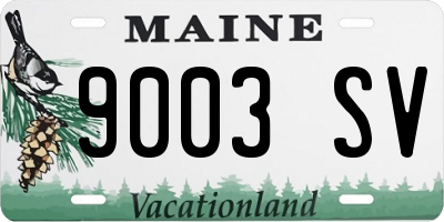 ME license plate 9003SV