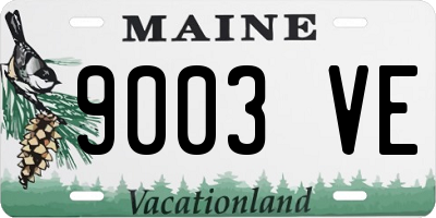 ME license plate 9003VE