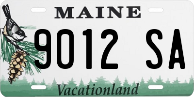 ME license plate 9012SA