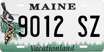 ME license plate 9012SZ