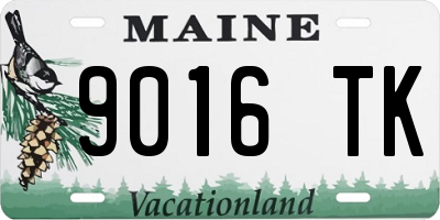 ME license plate 9016TK