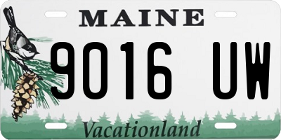 ME license plate 9016UW