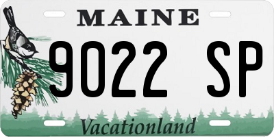 ME license plate 9022SP