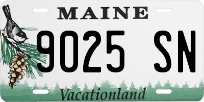 ME license plate 9025SN