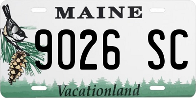 ME license plate 9026SC