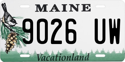 ME license plate 9026UW