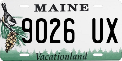 ME license plate 9026UX