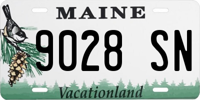 ME license plate 9028SN