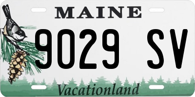 ME license plate 9029SV