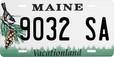 ME license plate 9032SA