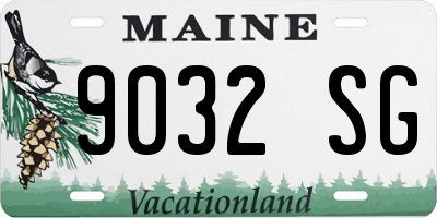 ME license plate 9032SG