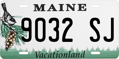 ME license plate 9032SJ