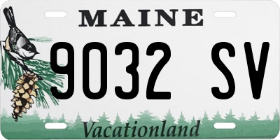ME license plate 9032SV