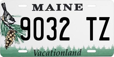 ME license plate 9032TZ