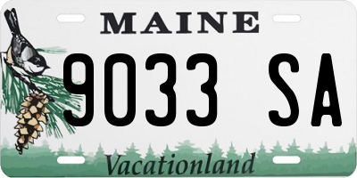 ME license plate 9033SA