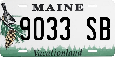 ME license plate 9033SB