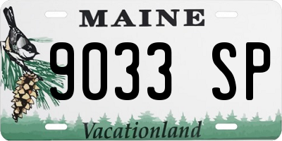 ME license plate 9033SP