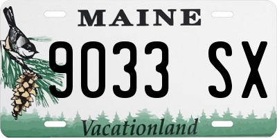 ME license plate 9033SX