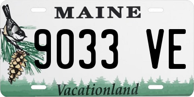 ME license plate 9033VE