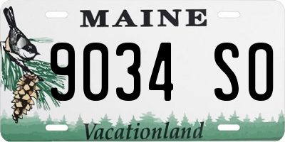 ME license plate 9034SO