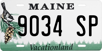 ME license plate 9034SP