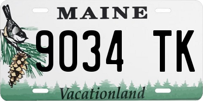 ME license plate 9034TK