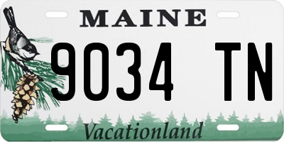 ME license plate 9034TN