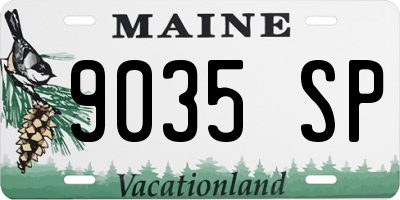 ME license plate 9035SP