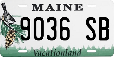 ME license plate 9036SB
