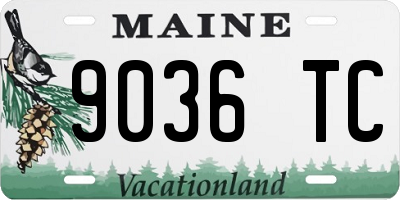 ME license plate 9036TC