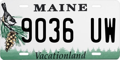 ME license plate 9036UW