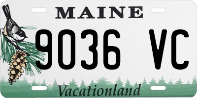 ME license plate 9036VC