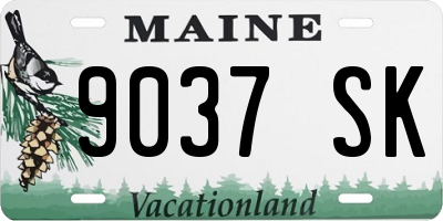ME license plate 9037SK